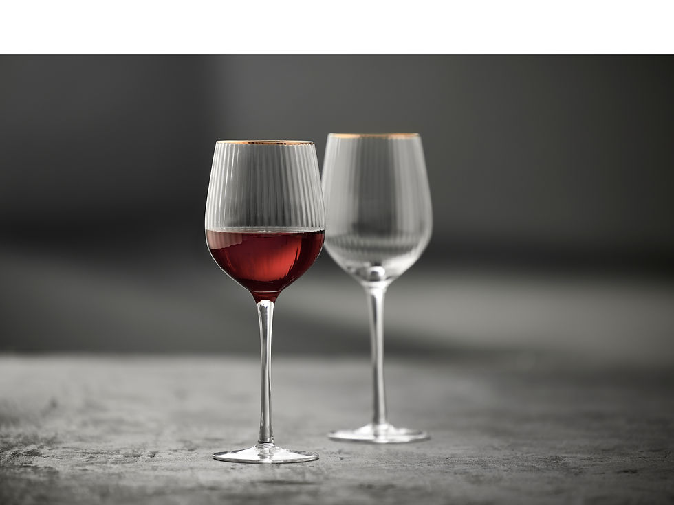 Miniaturbild: Lyngby Glas Rotweinglas Palermo Gold 30cl 4er-Set