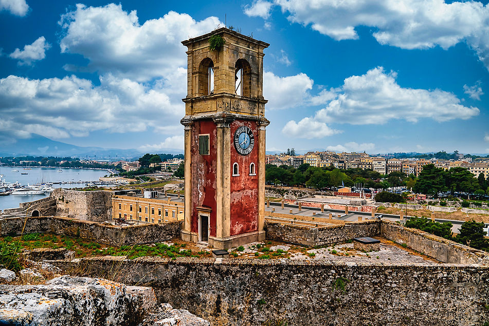 Clock Tower at Old Fortress Corfu Town Greece 00539 copy.jpg