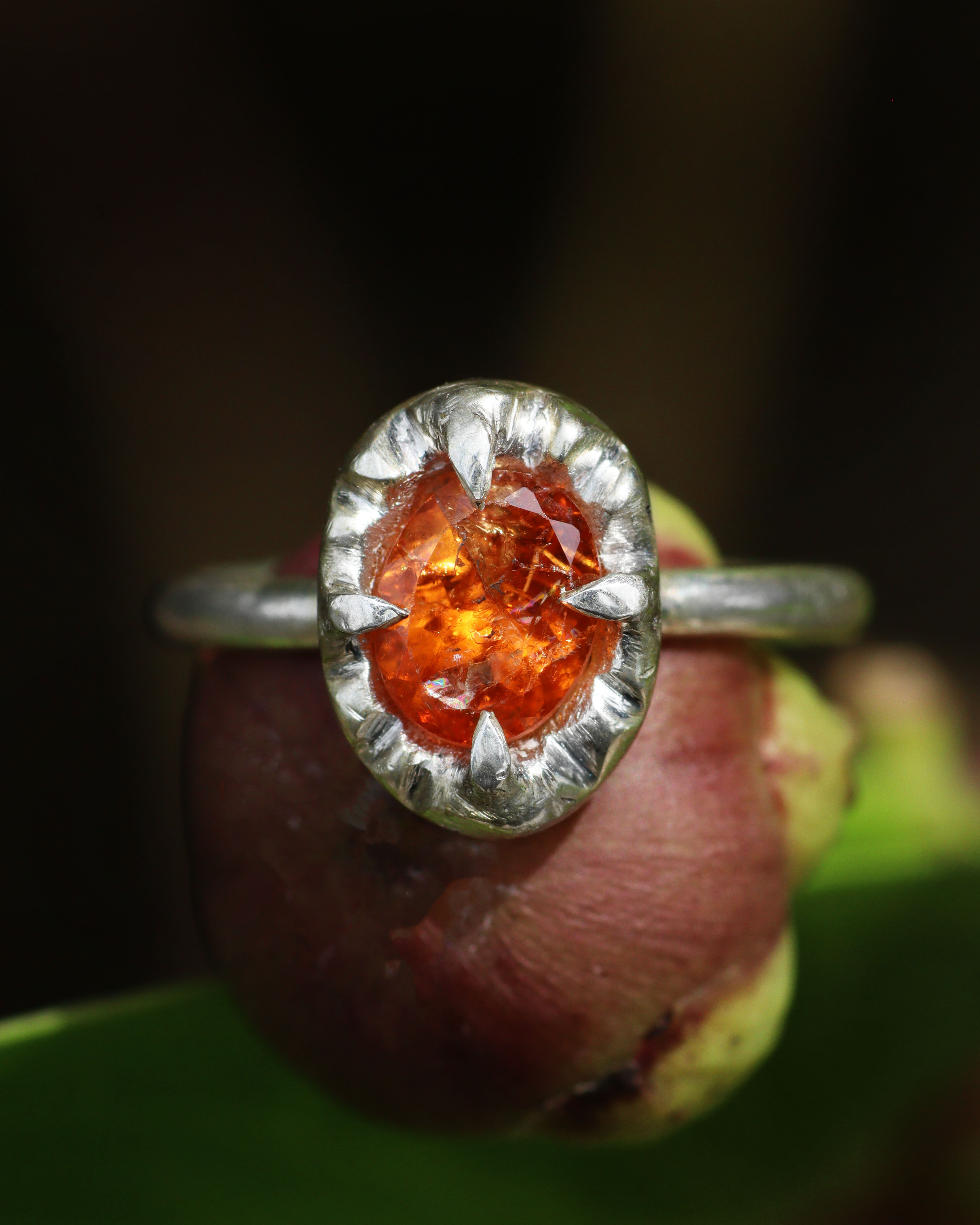 Dzuba Oval Mandarin Garnet Ring