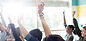 Teenage Students Raising Hands