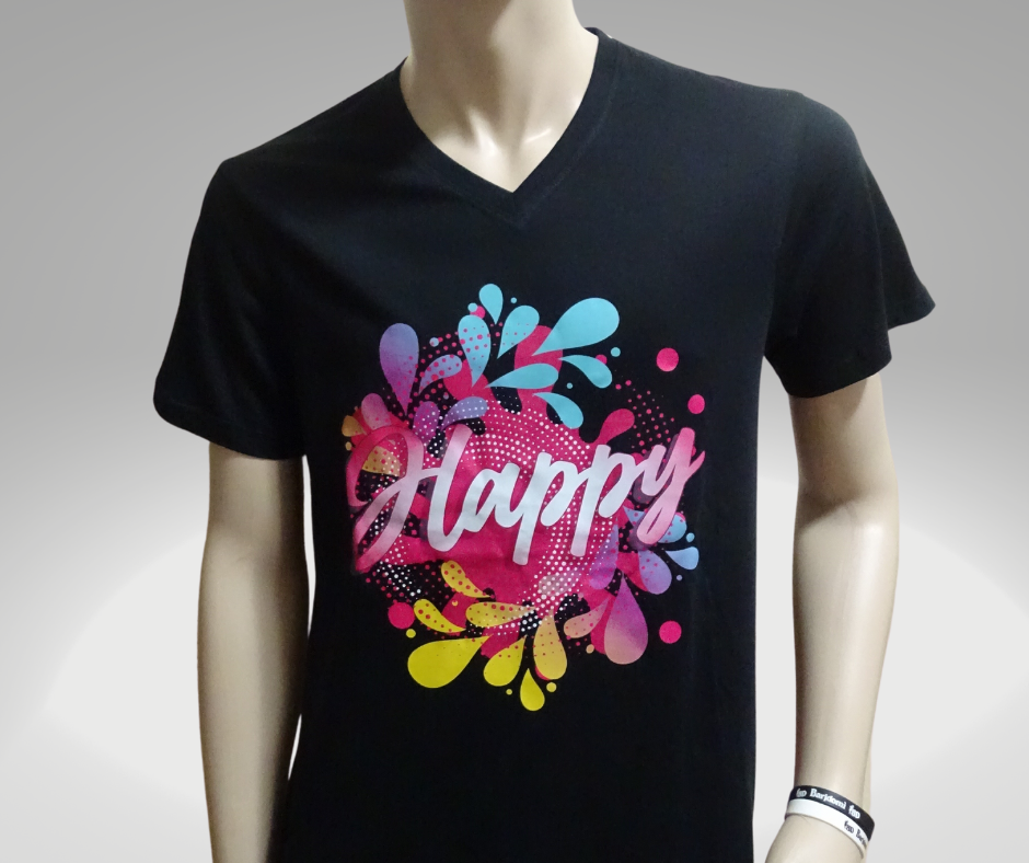 T-Shirt Uomo Happy - Nera