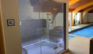 Custom shower enclosure spa area