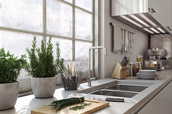 Detailed shot of kitchen area inside a modern loft