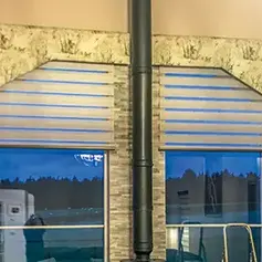 day and night blinds with angled pelmets