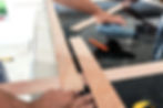 workman are building a template for granite counter top