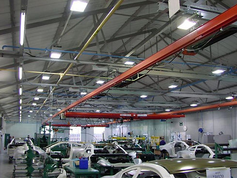 interior of car assembly warehouse