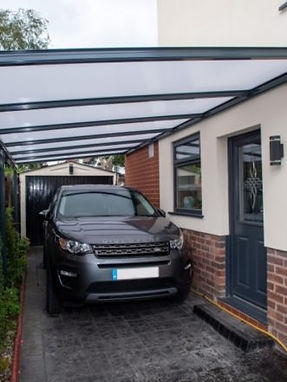 Car under awning