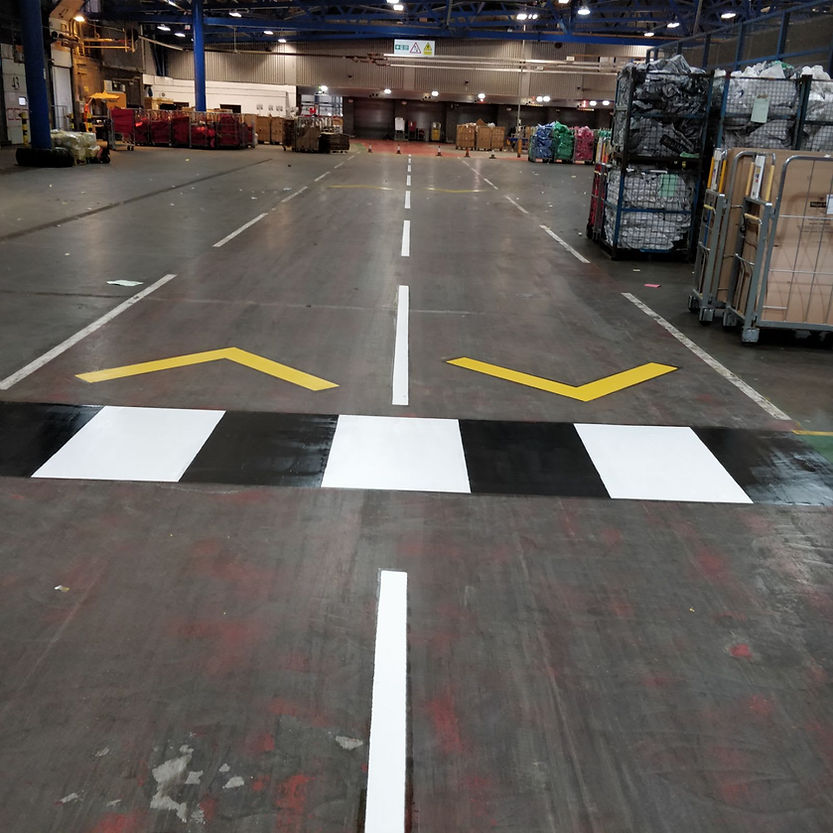 Zebra warehouse marking