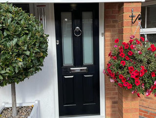 Traditional silk black composite door