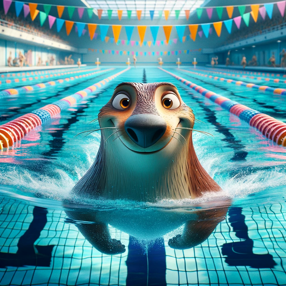 Beaver swimming