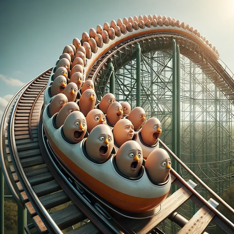 Egg roller coaster