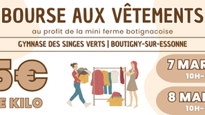 Bourse aux vêtements à Boutigny-sur-Essonne : 5 € le kilo les 7 et 8 mars