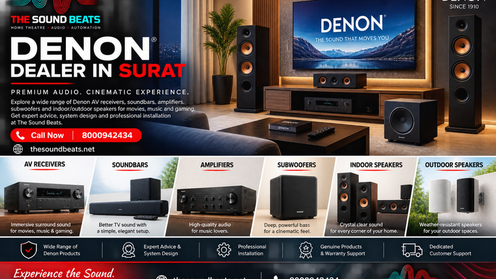 Denon Dealer in Surat – Denon AV Receivers, Soundbars, Amplifiers & Home Theatre