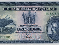 Aus privaten Sammlungen: 5 Pounds von Neuseeland aus dem Jahr 1934