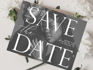 Top 10! Chic Photo LG Save the Date B&amp;W Invitation