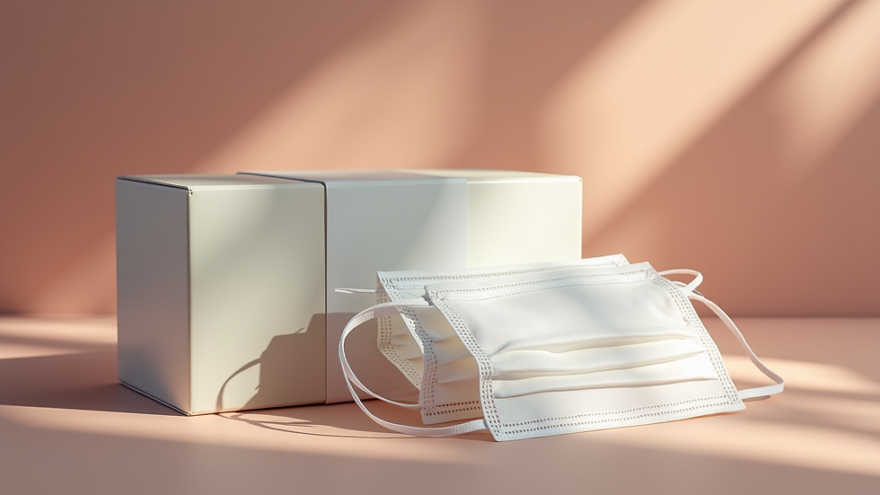 Close-up view of 1819 facial mask packaging