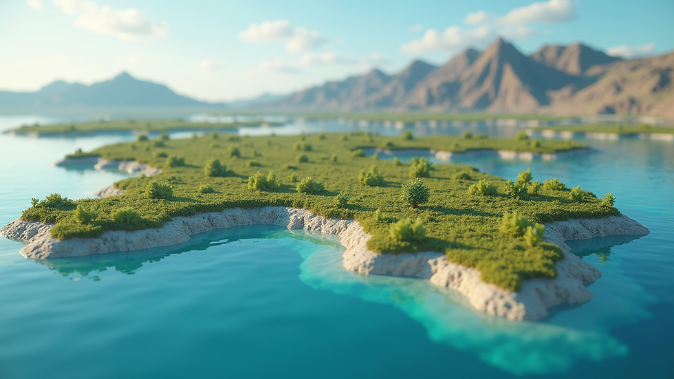 Eye-level view of a digital map showing virtual land parcels in Decentraland