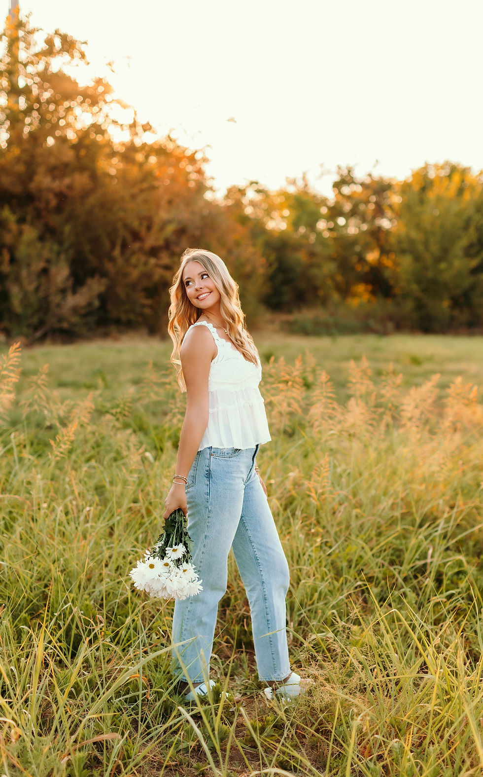 Senior Photos with flowers in DFW
