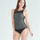 Thumbnail: Amoena Ayon Mastectomy Half Bodice Black/White 71112
