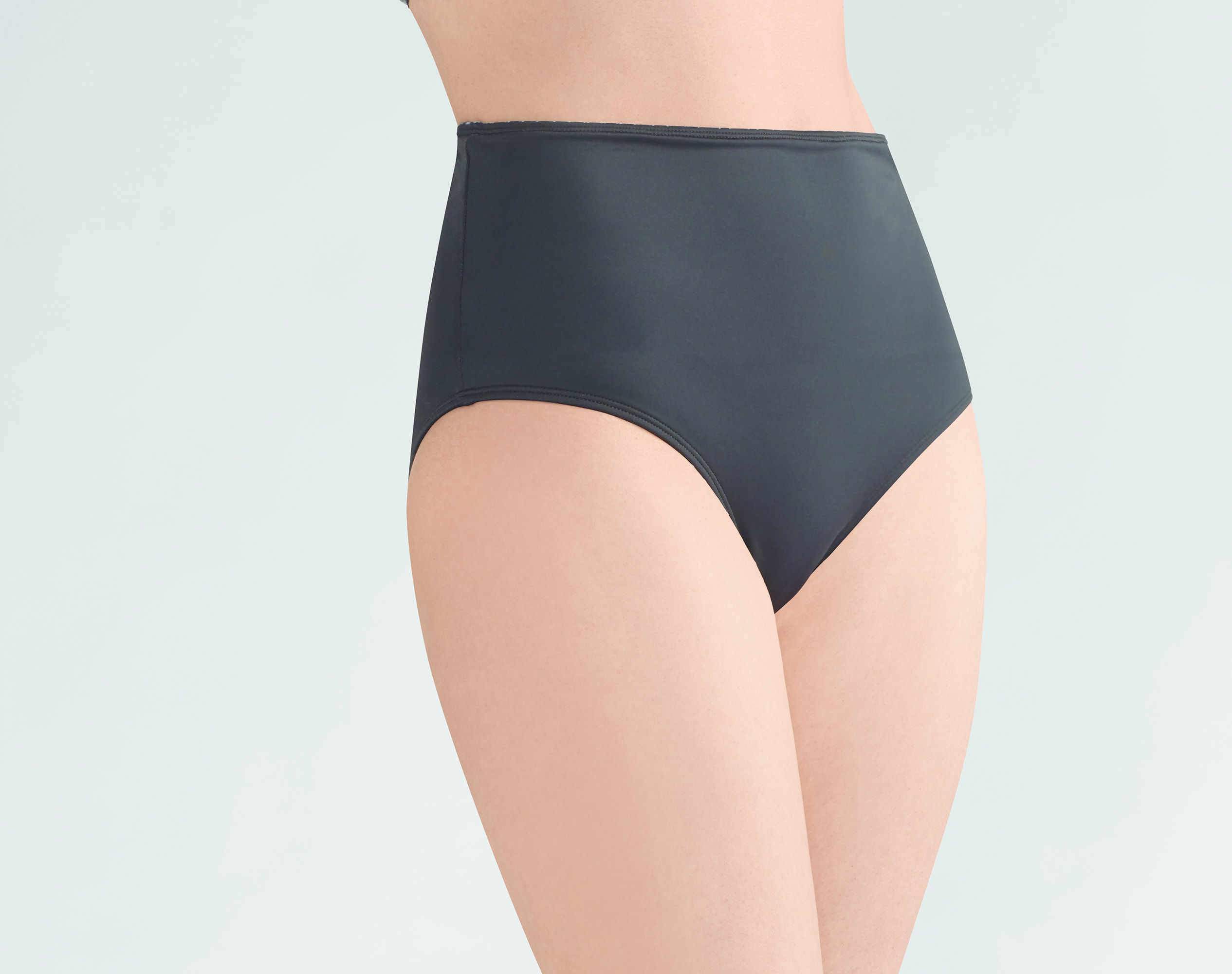 Amoena Ayon High Waisted Bikini Brief Black/White 71118