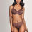 Thumbnail: Amoena Carrie Underwired Mastectomy Bra Rose Taupe / Dark Blue 44554