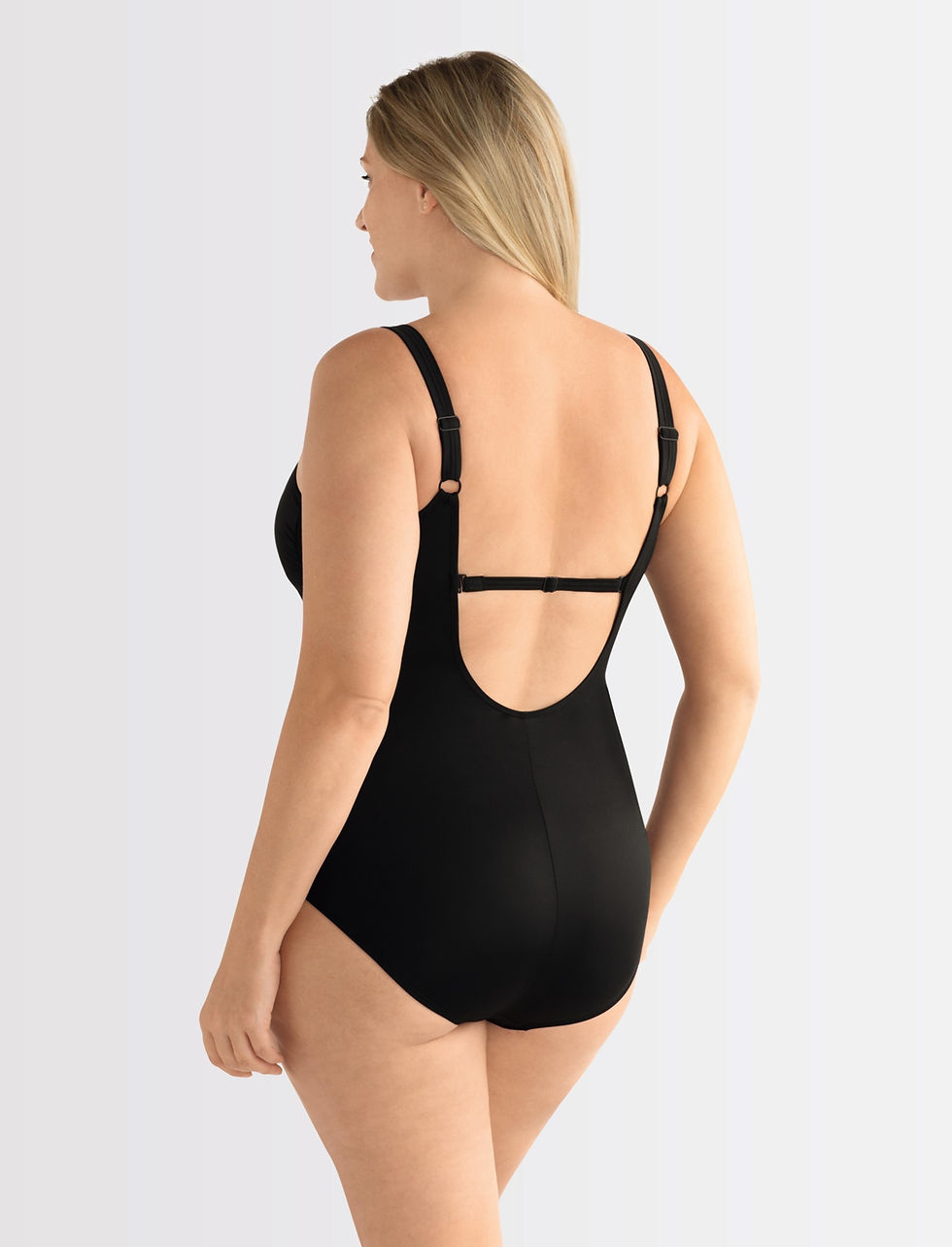 Thumbnail: Amoena Cocos One Piece Mastectomy Swimsuit Black/White 71122