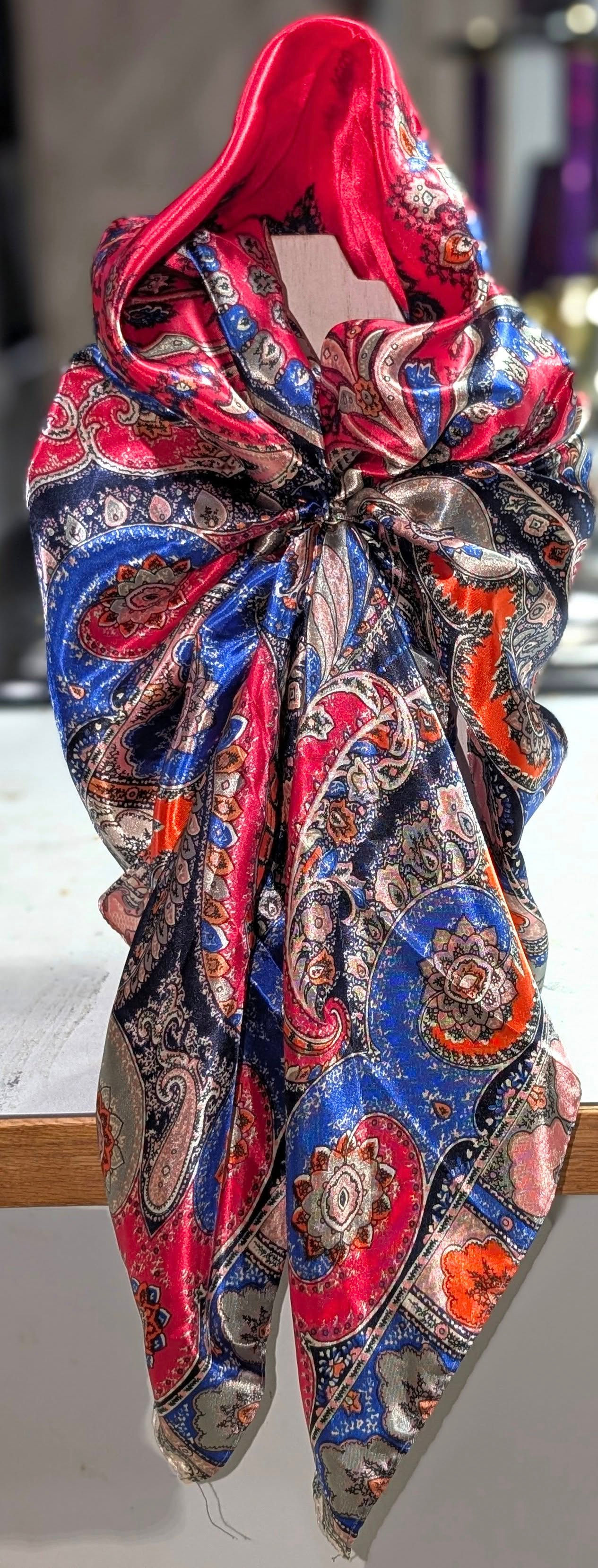 NEW Blue & Red Paisley Wild Rag