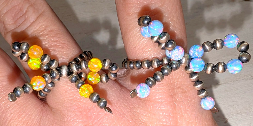 Thumbnail: NA Navajo Pearls & Opal Bow Rings 