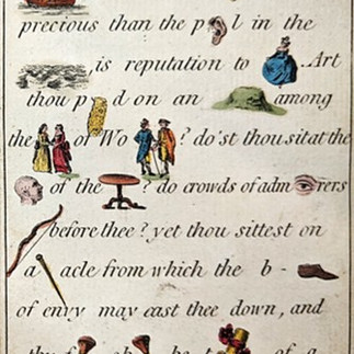 Rebus card by John Wallis 18th century