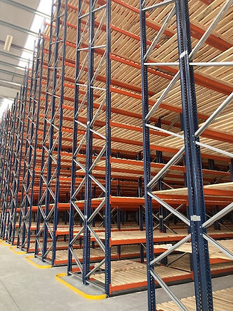 Pallet Racking with Racking Protection and Timber Decking for storage of box archive files