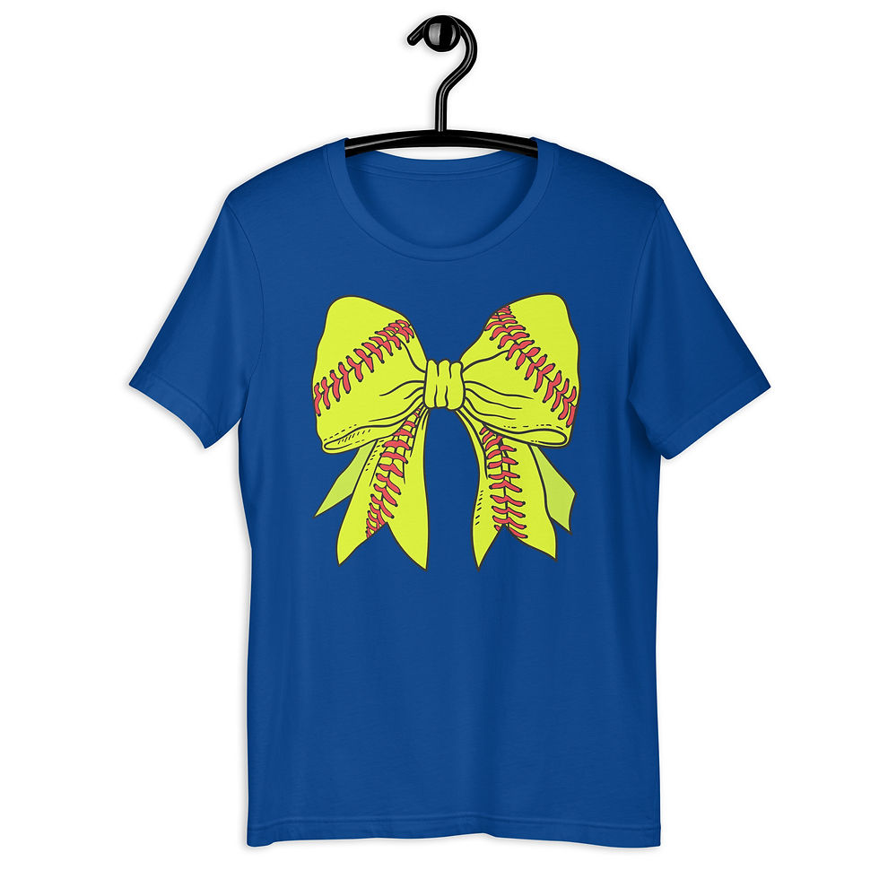 Thumbnail: Softball Bow Bella Style Shirt *Adult*
