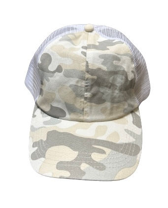 Thumbnail: Mesh Nylon Distressed Ponytail Hat 