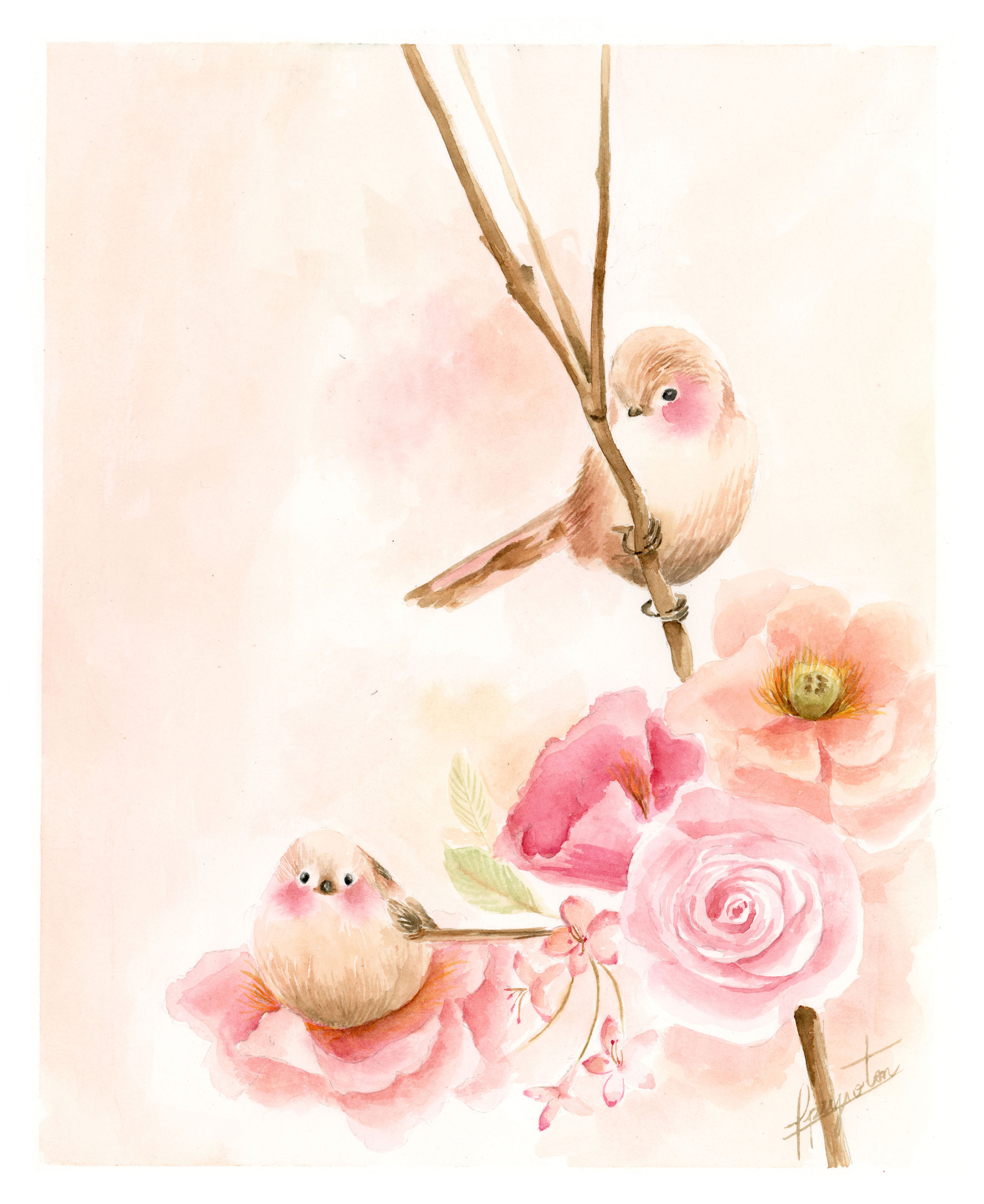 Fine Art Pássaro e Flores