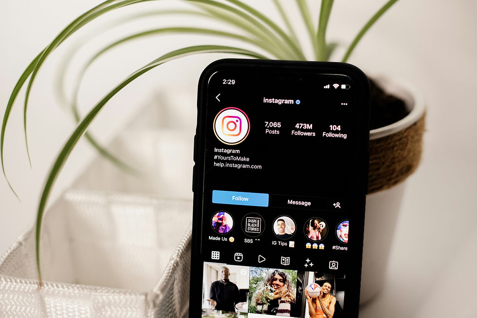 A smartphone displaying Instagram's account on Instagram