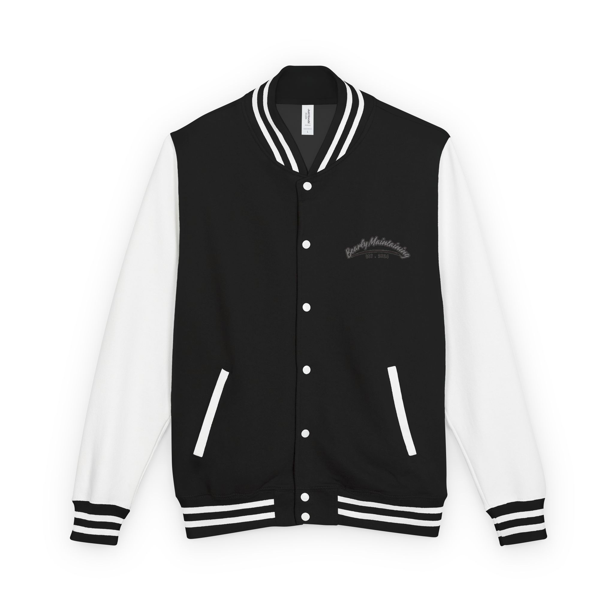 Bear Graphic Letterman Jacket — "It’s My Name, My Brand" Vintage Varsity Coat