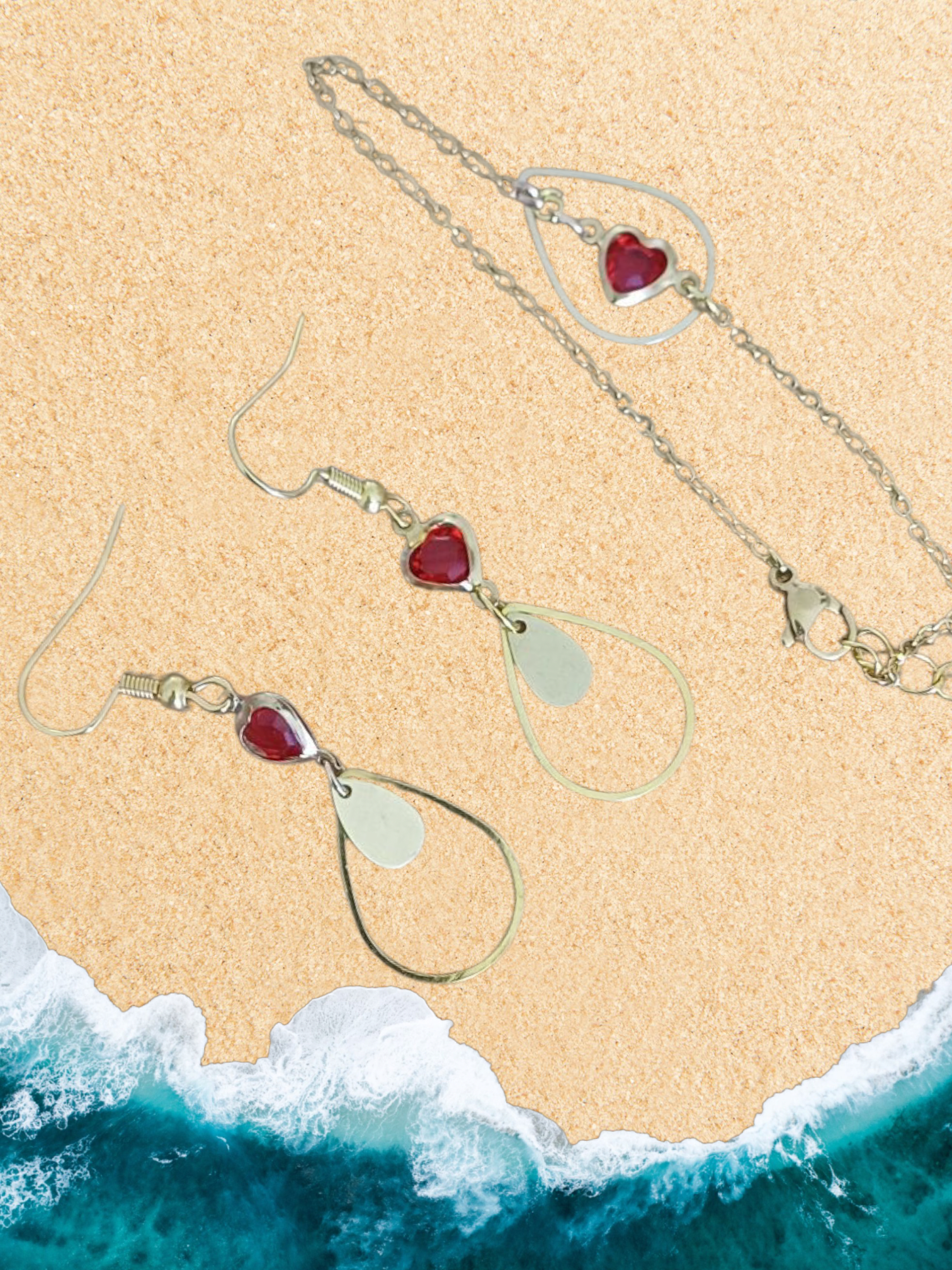 Parure cœur de rubis