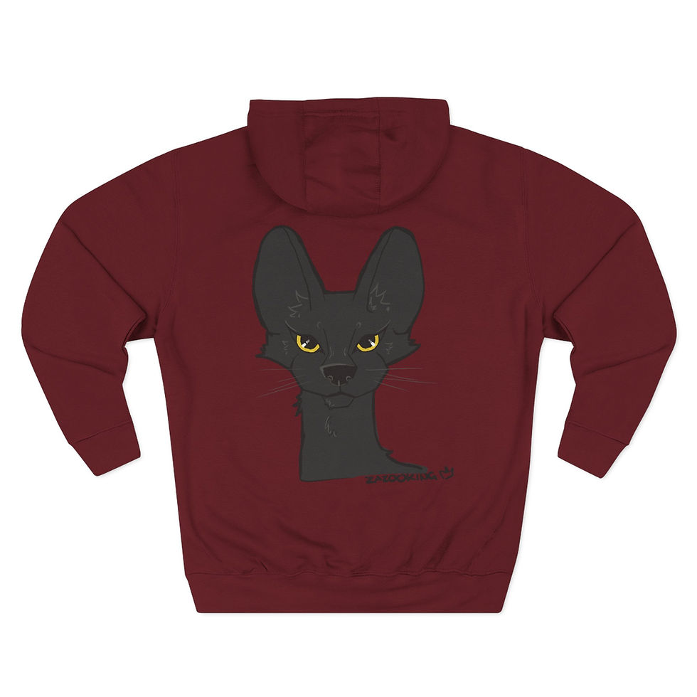 Thumbnail: Melanistic serval “Why Are You Afraid?” hoodie