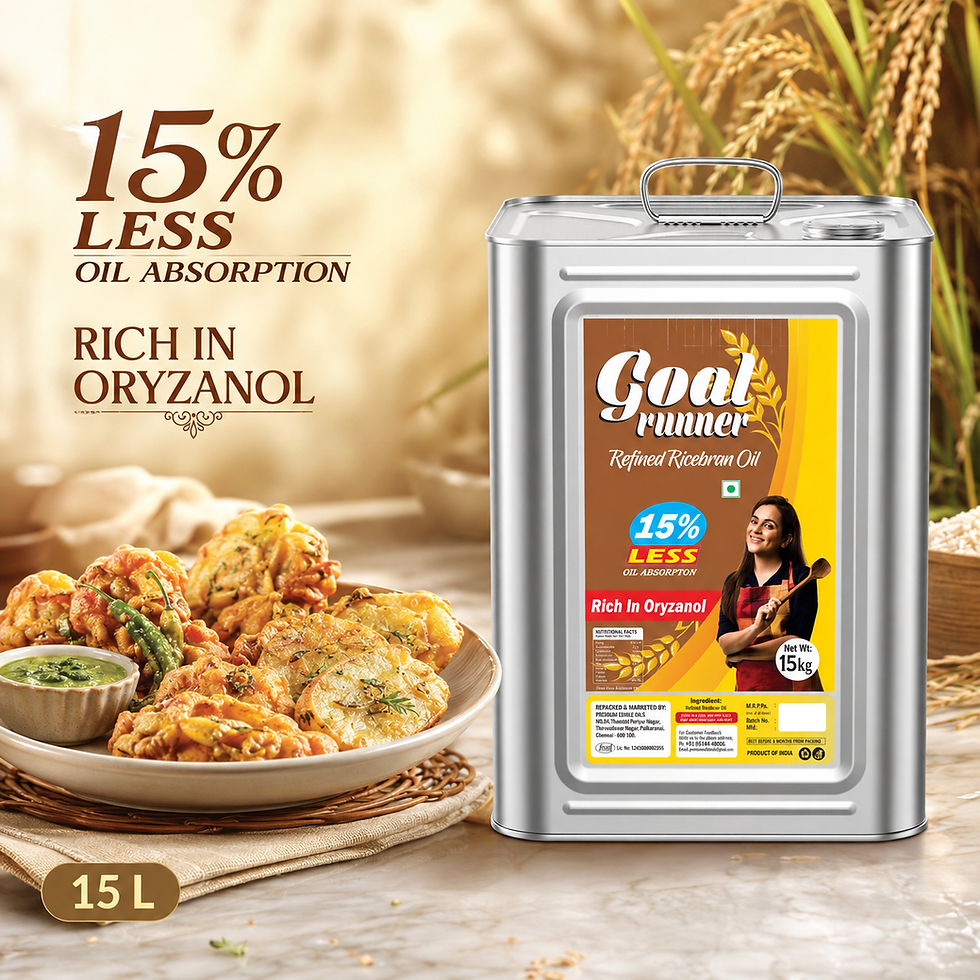 Thumbnail: GOAL RUNNER Refined Rice Bran Oil 15 Litre Tin (அரிசி தவிடு எண்ணெய்)