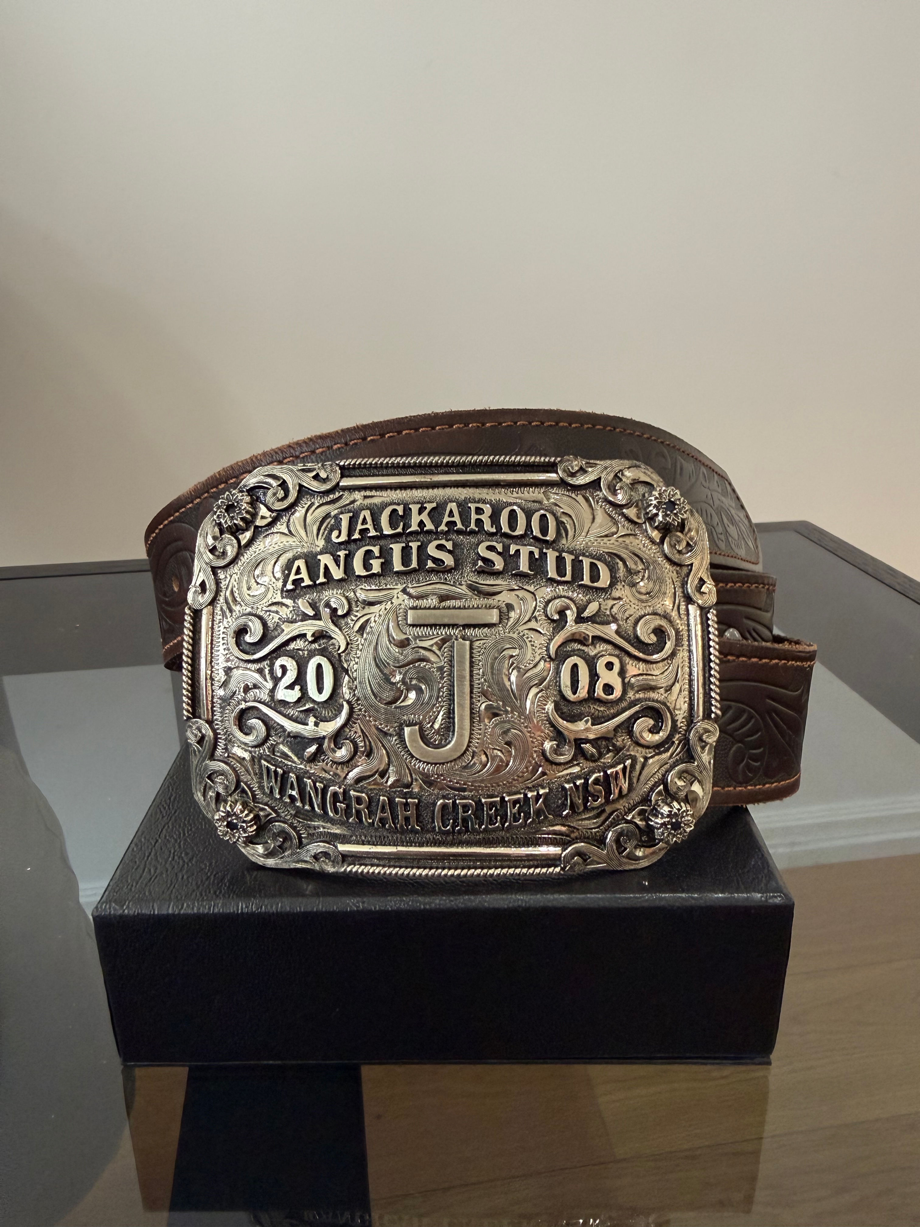 Jackaroo Angus Stud Custom Silver Western Belt Buckle Design 6