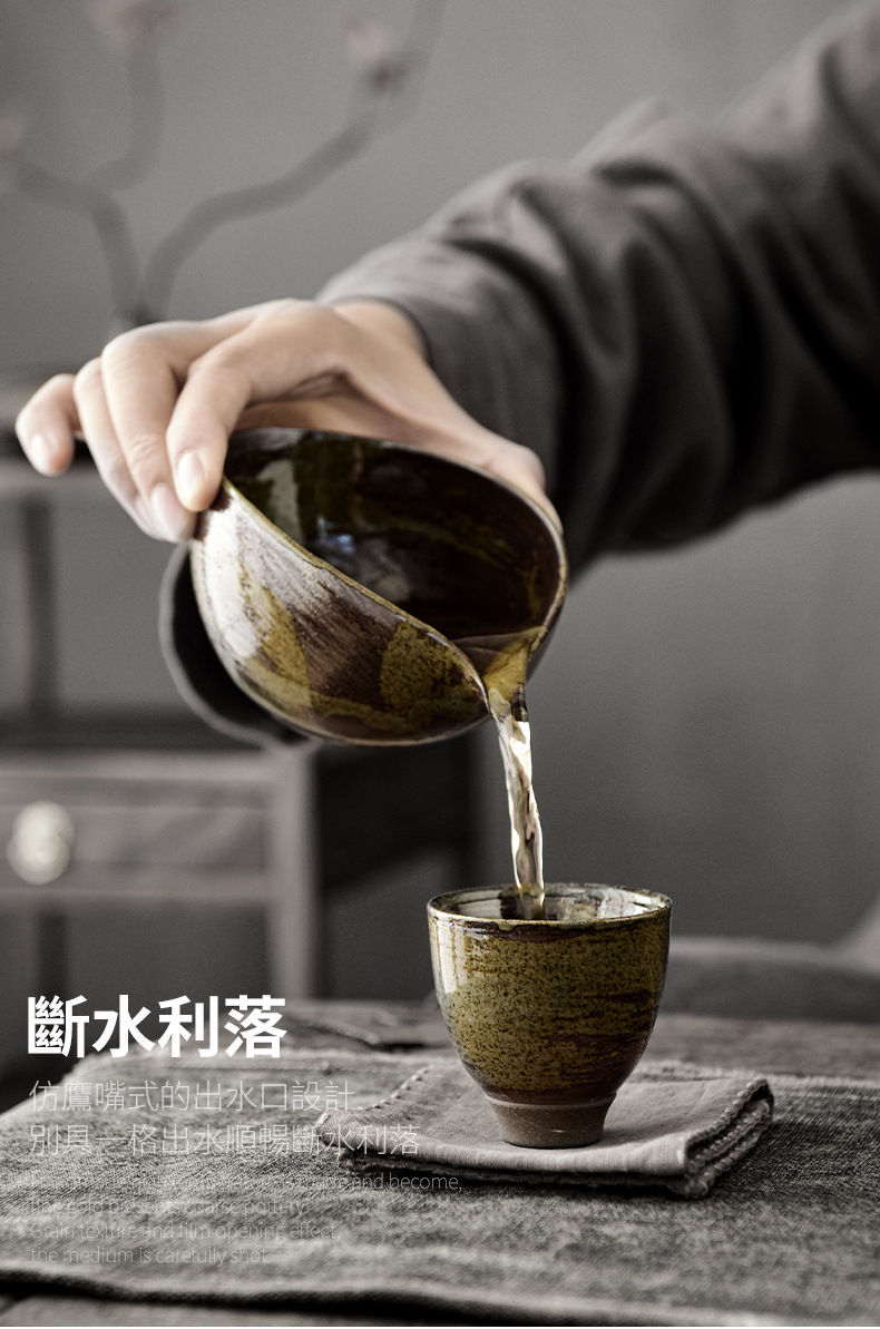 Miniatura: Handmade Crue Pottery Tea-set ---Gaiwan & Sharing Cup