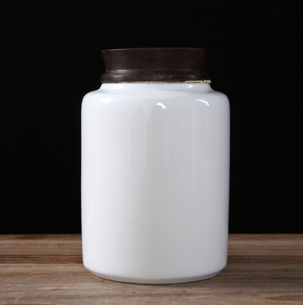 Thumbnail: White Porcelain Canisters for Storing loose Tea, Tea-Shop Material