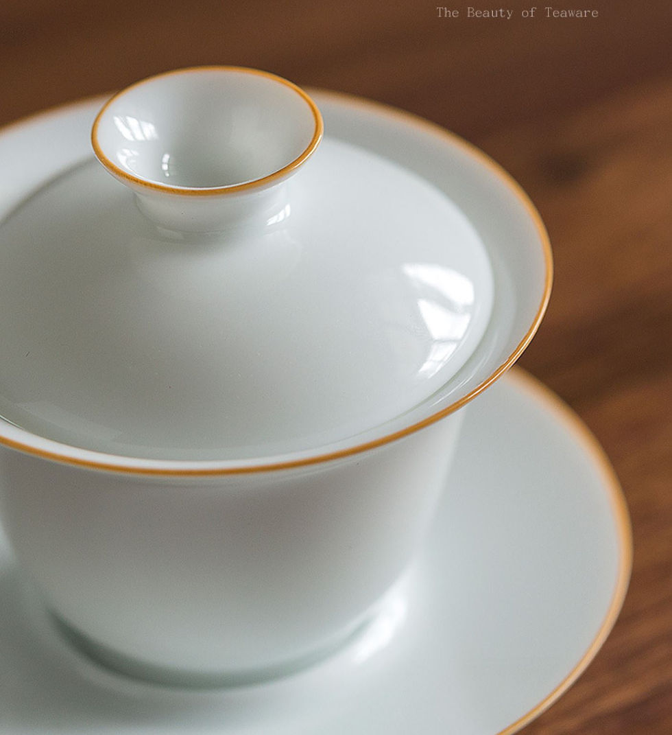 Миниатюра: Single Color Glazed Porcelain Gaiwan/Tureen