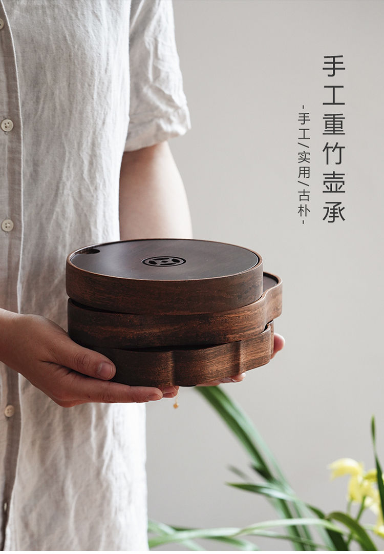 Miniature : Vintage Bamboo Teapot Coaster