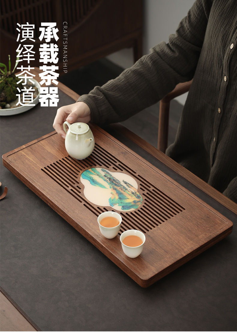 Miniaturbild: Vintage Weight Bamboo Tea Tray