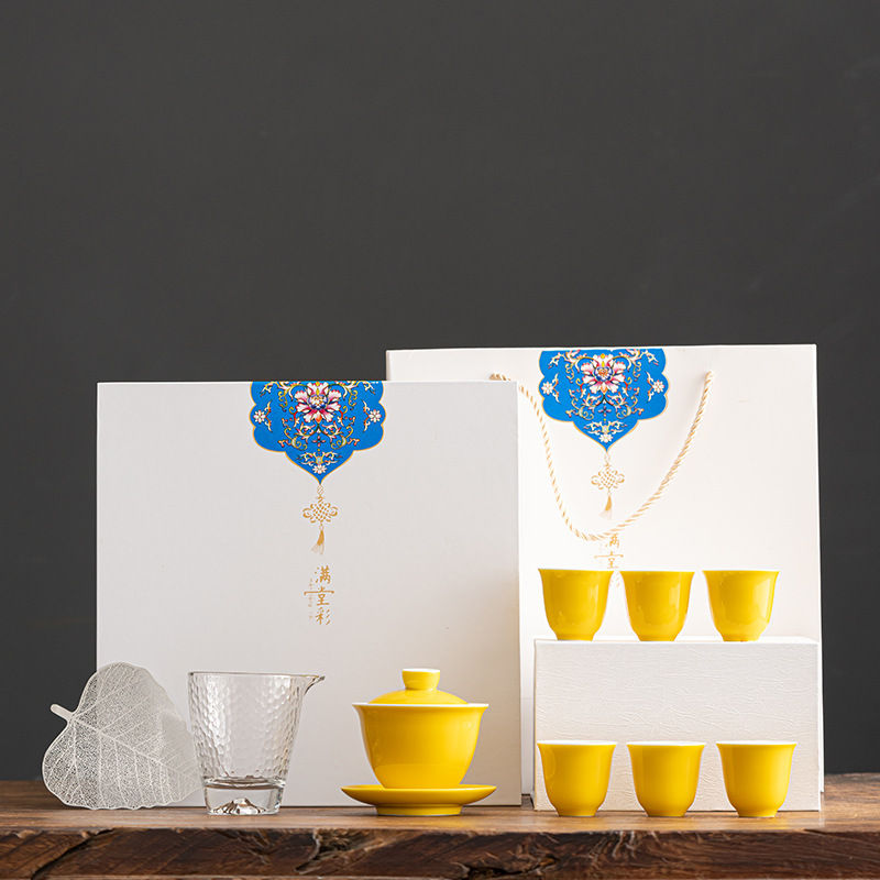 Miniatura: Single Color Glazed Porcelain Teaset Suite
