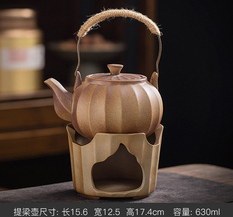 Miniaturbild: Vintage Handmade Crude Pottery Teakettle