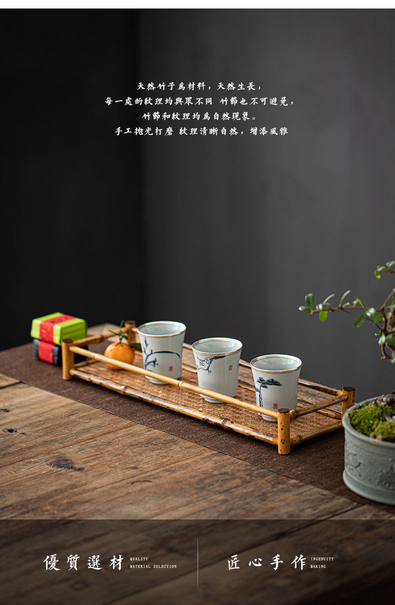 Miniatura: Vintage Bamboo Tea Tray, Chinese Tea Set Wholesale
