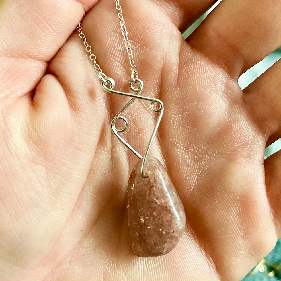Thumbnail: Pink Aventurine Sterling Silver Pendant