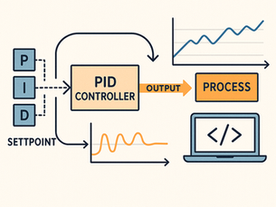 Gambar: Diagram skema kerja PID controller dengan komponen P, I, D yang mengatur output ke proses berdasarkan setpoint.