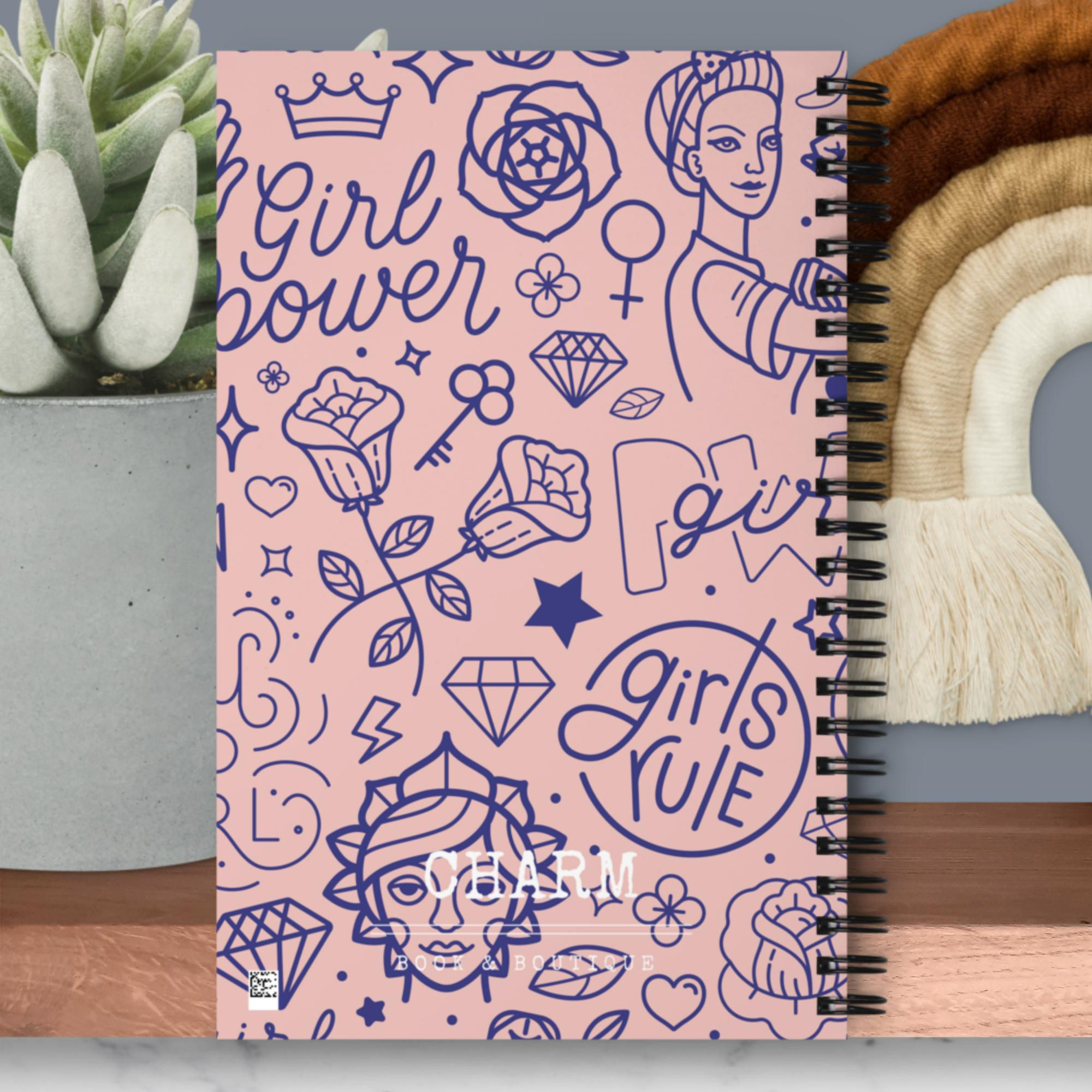 Chuck it in the Duckit Bucket Girl Power Spiral notebook